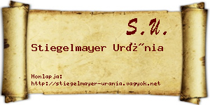 Stiegelmayer Uránia névjegykártya